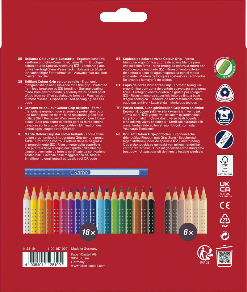FABER-CASTELL Buntstifte Colour Grip Skin Tones Mehrfarbig