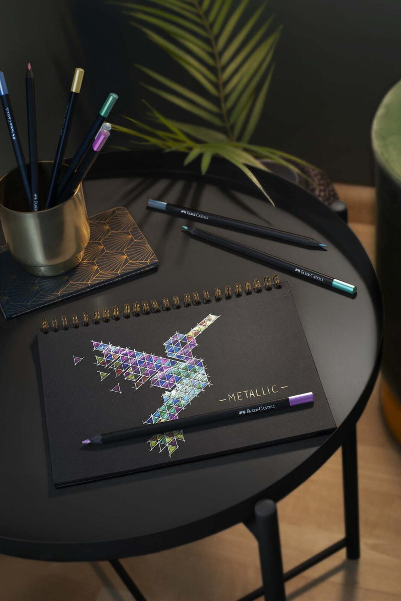 FABER-CASTELL Buntstifte Black Edition Metallic Mehrfarbig