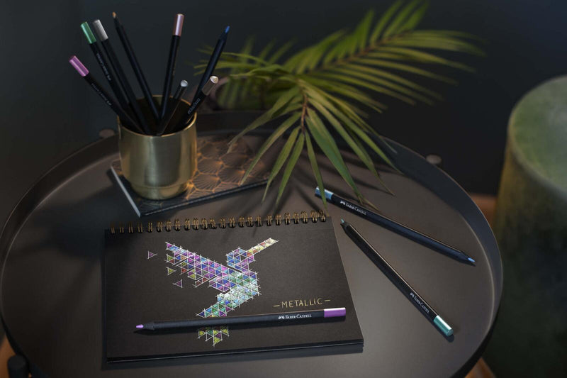 FABER-CASTELL Buntstifte Black Edition Metallic Mehrfarbig