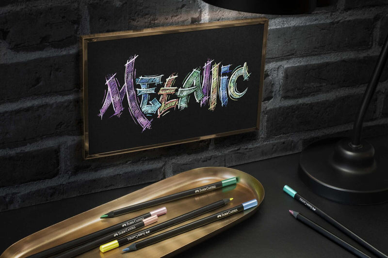 FABER-CASTELL Buntstifte Black Edition Metallic Mehrfarbig