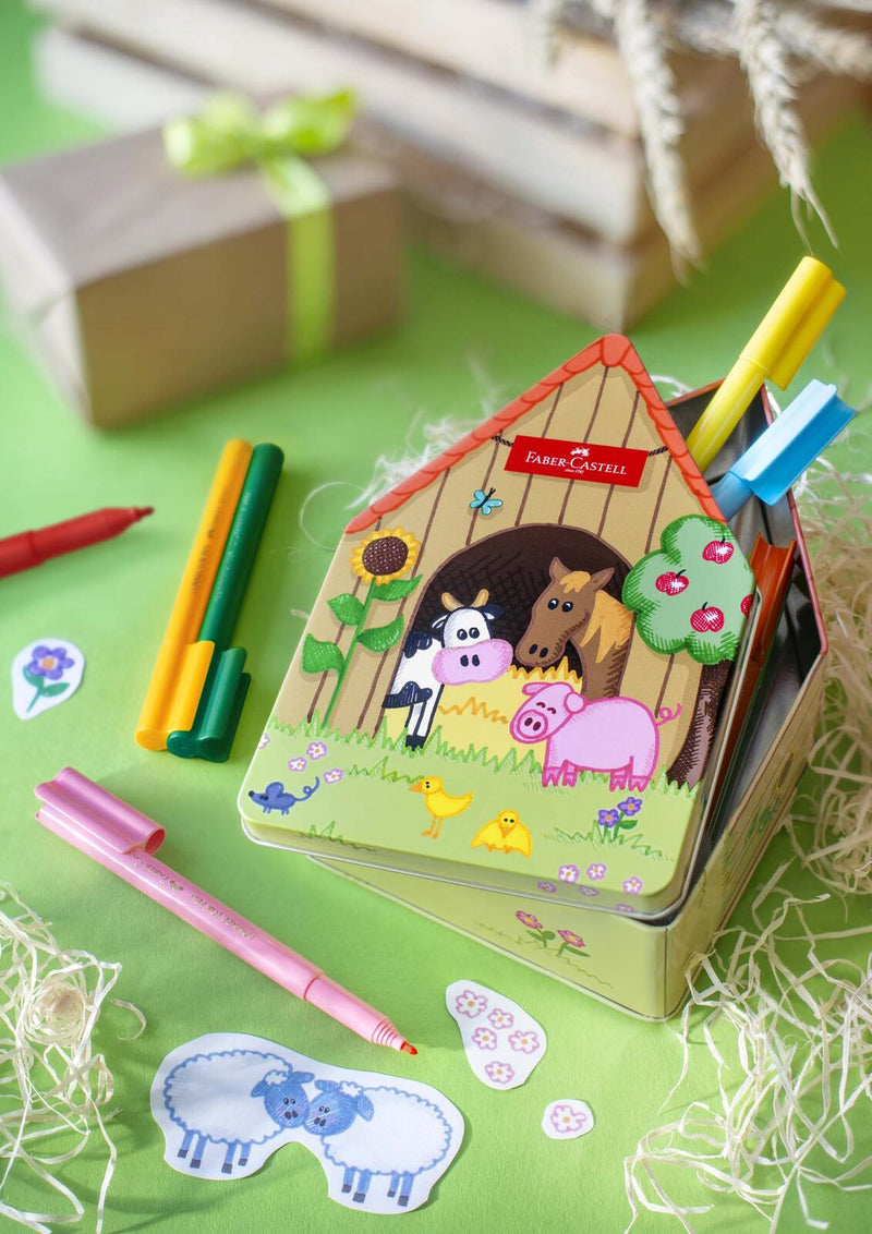 FABER-CASTELL Filzstifte Connector Bauernhof Mehrfarbig
