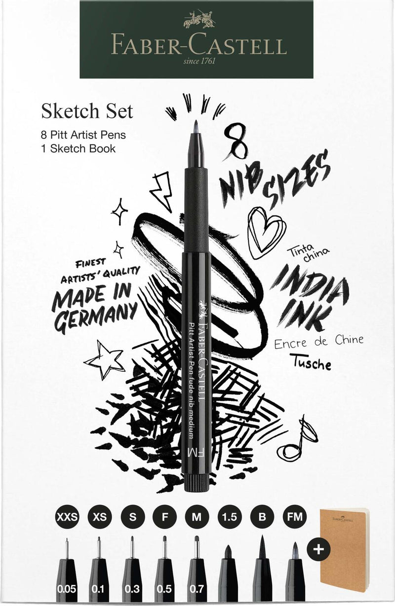 FABER-CASTELL Handlettering-Set Pitt Artist Pen Schwarz
