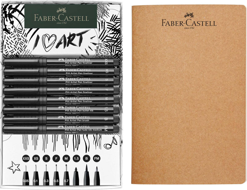 FABER-CASTELL Handlettering-Set Pitt Artist Pen Schwarz