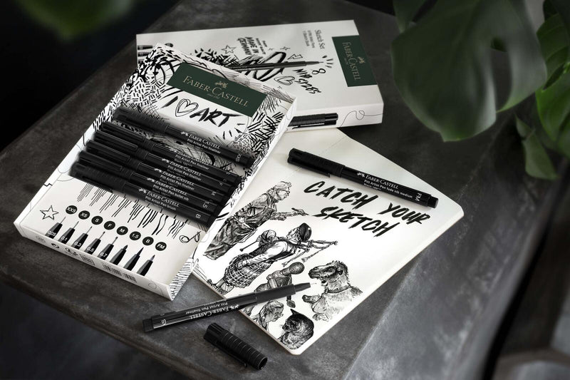 FABER-CASTELL Handlettering-Set Pitt Artist Pen Schwarz