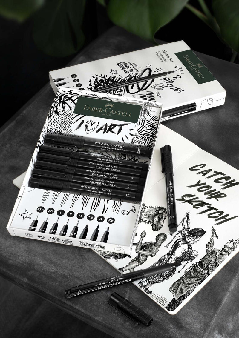 FABER-CASTELL Handlettering-Set Pitt Artist Pen Schwarz