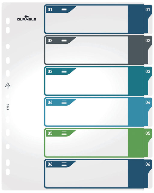 DURABLE Ordnerregister Überbreite 1-6 DIN A4