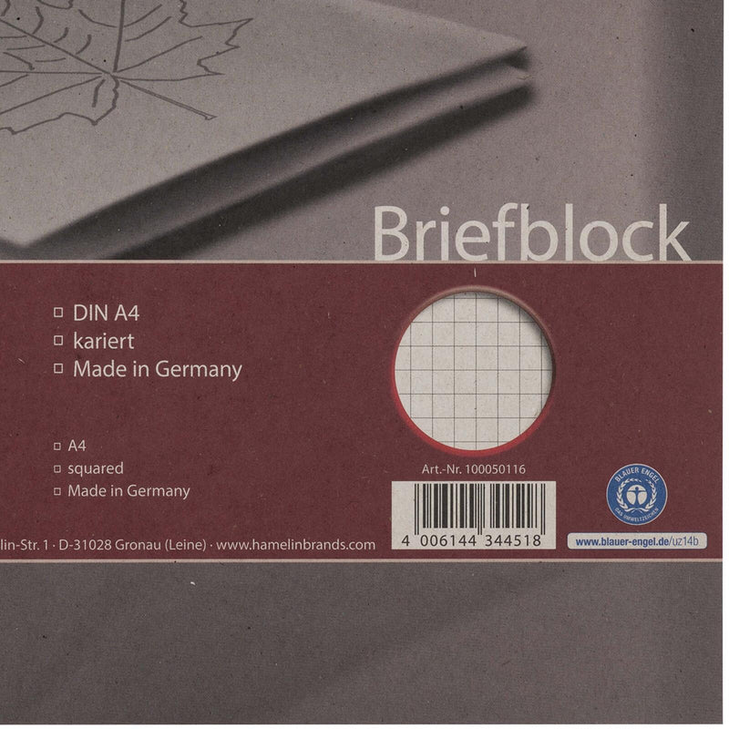 LANDRÉ® Recycling Briefblock DIN A4 kariert