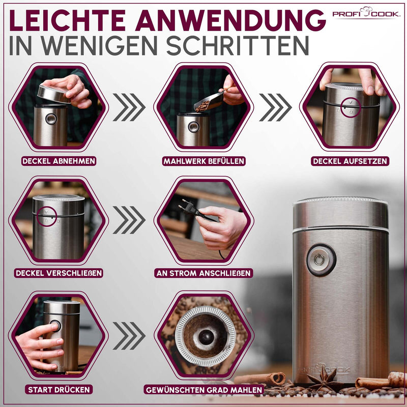 ProfiCook PC-KSW 1216 Kaffeemühle silber