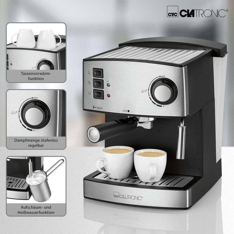 CLATRONIC ES 3643 Espressomaschine silber/schwarz