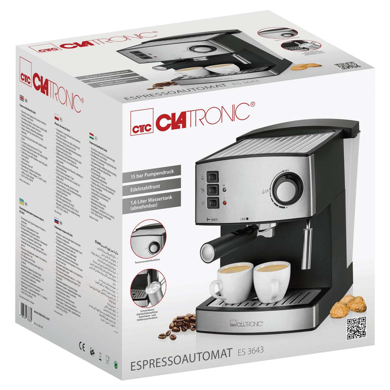 CLATRONIC ES 3643 Espressomaschine silber/schwarz