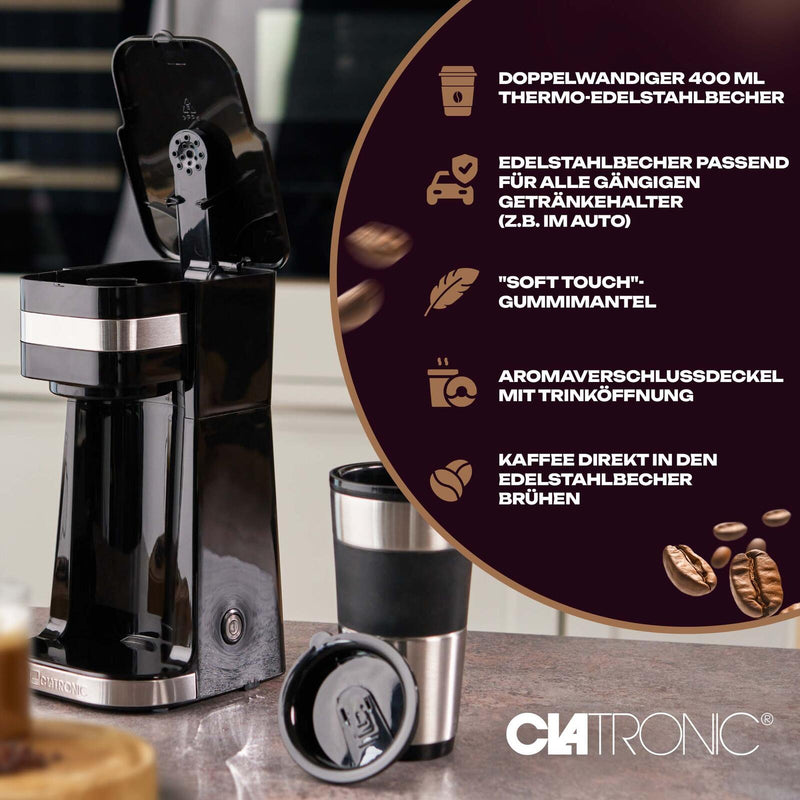 CLATRONIC KA 3733 Kaffeemaschine schwarz/Edelstahl