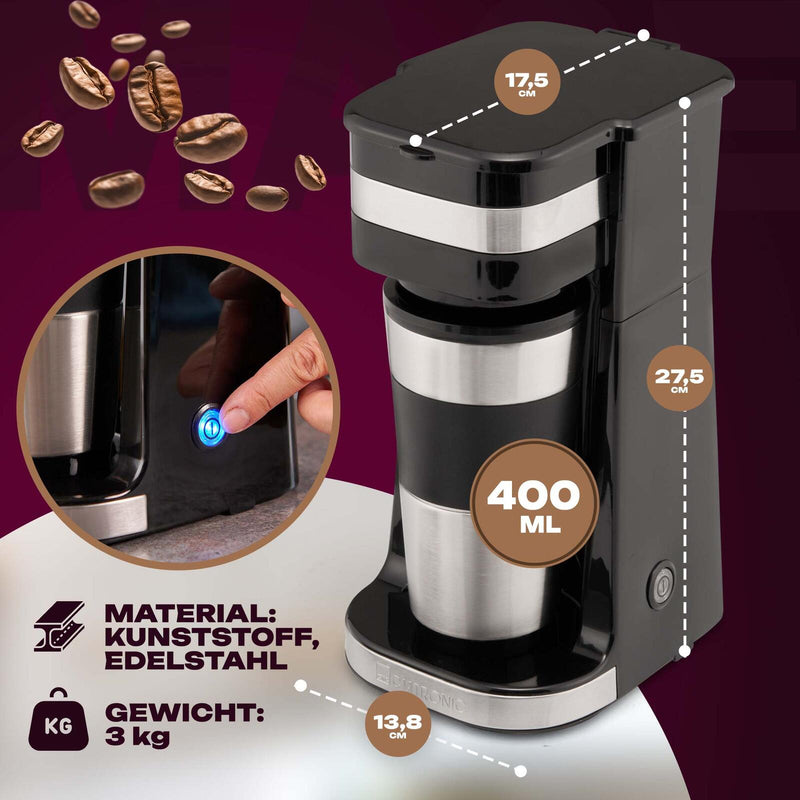 CLATRONIC KA 3733 Kaffeemaschine schwarz/Edelstahl