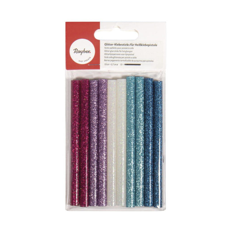 Rayher Heißklebesticks Glitter beere, lila, weiß, türkis, blau