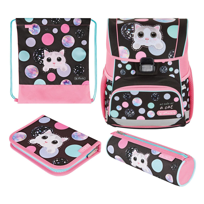herlitz Schulranzen-Set Loop Plus Cute Cat 31,0 x 22,0 x 37,0 cm rosa 16,0 l