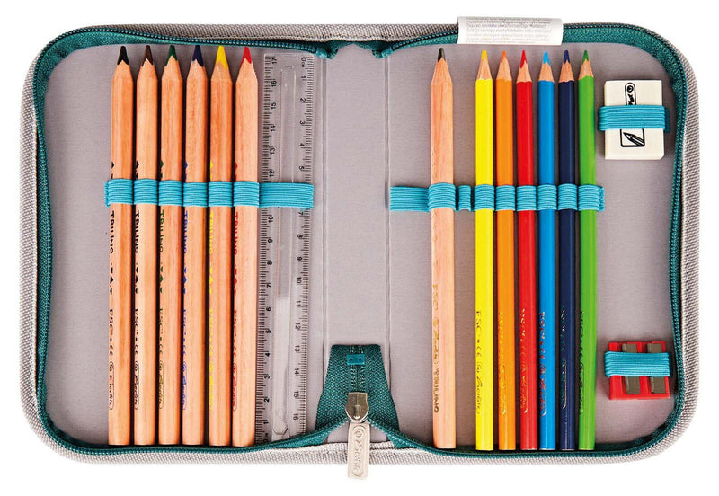 herlitz Schulranzen-Set FiloLight Plus Heavy Metal 28,0 x 23,0 x 38,0 cm grün 16,0 l