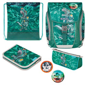 herlitz Schulranzen-Set FiloLight Plus Heavy Metal 28,0 x 23,0 x 38,0 cm grün 16,0 l