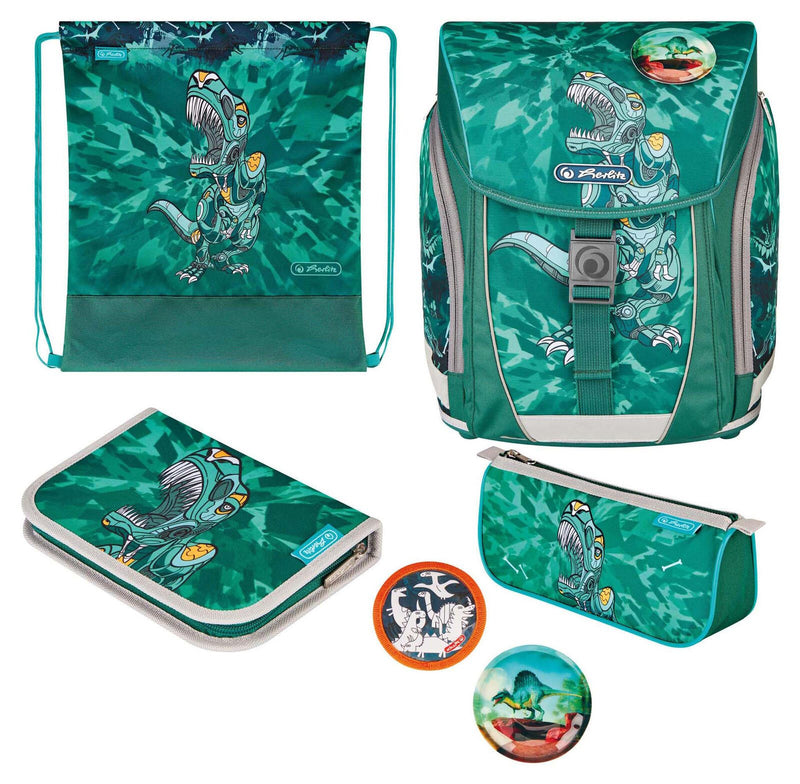 herlitz Schulranzen-Set FiloLight Plus Heavy Metal 28,0 x 23,0 x 38,0 cm grün 16,0 l