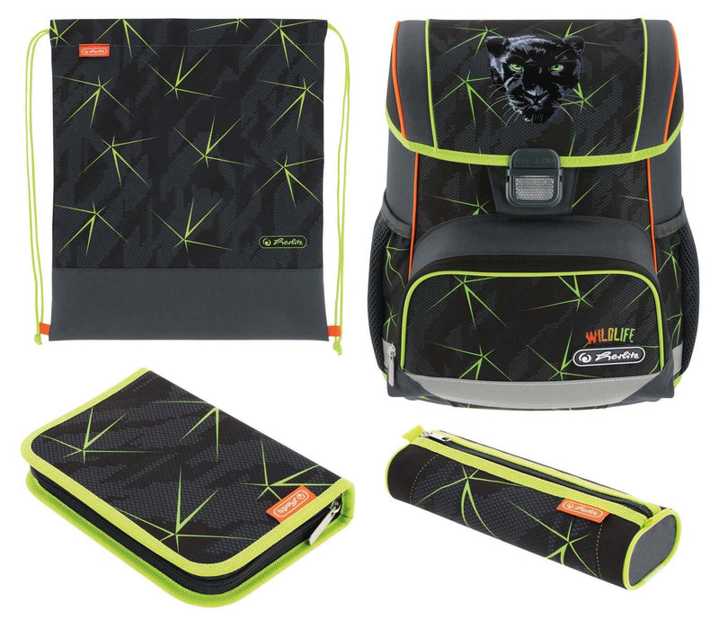 herlitz Schulranzen-Set Loop Plus Wild Life 31,0 x 22,0 x 37,0 cm grau 16,0 l