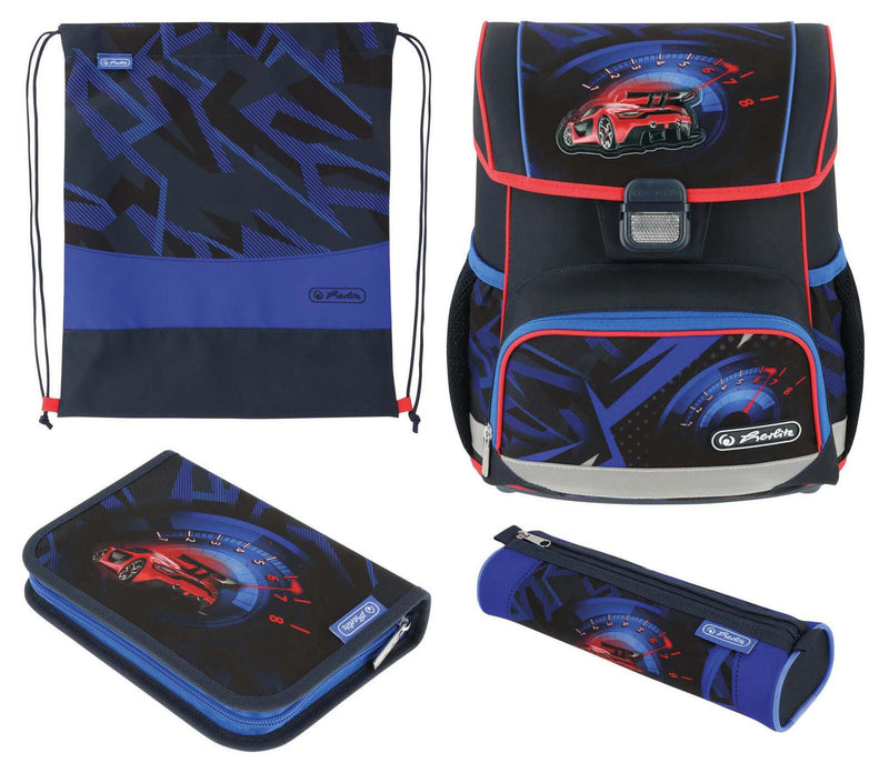 herlitz Schulranzen-Set Loop Plus High Speed 31,0 x 22,0 x 37,0 cm blau 16,0 l