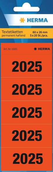 100 HERMA Inhaltsschilder 2025 rot