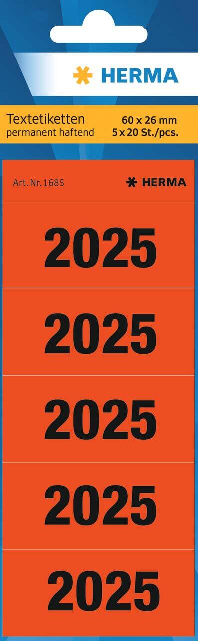 100 HERMA Inhaltsschilder 2025 rot