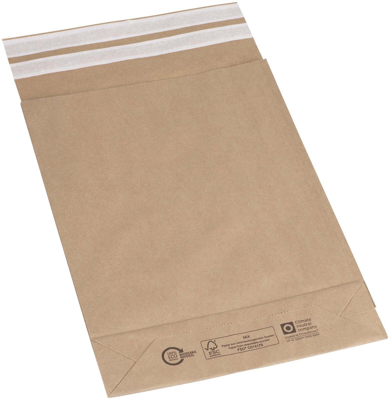 flexiPAK classic Doppelfixverschluss Faltentaschen DIN B4 braun