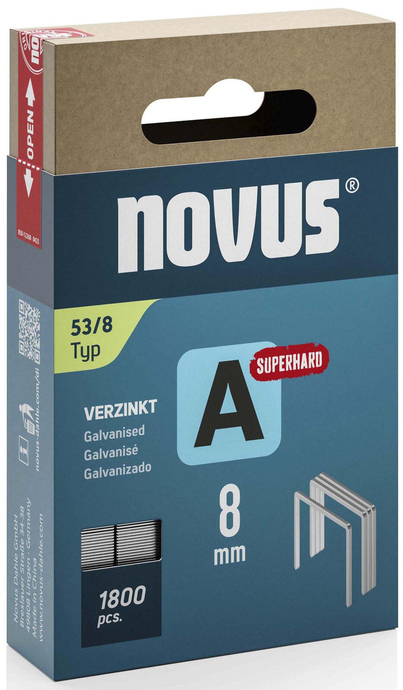novus Tackerklammern 53/8 Feindraht hart 8 mm