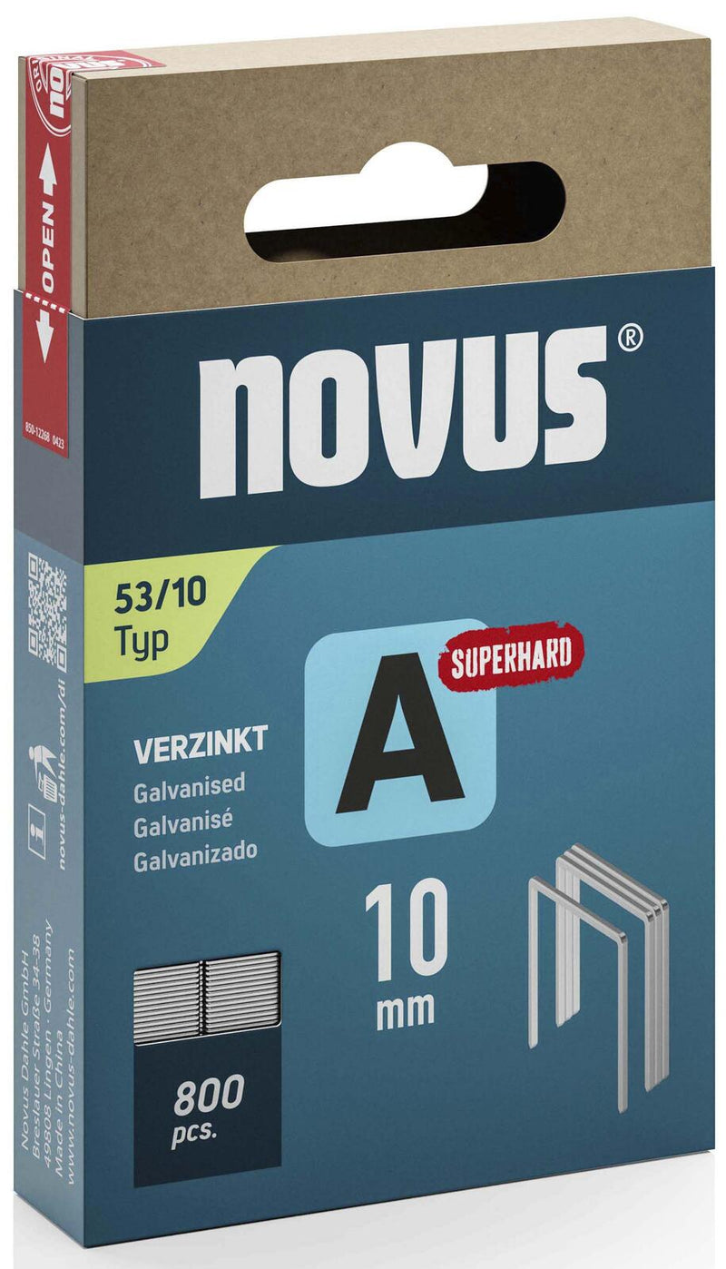 novus Tackerklammern 53/10 Feindraht hart 10 mm