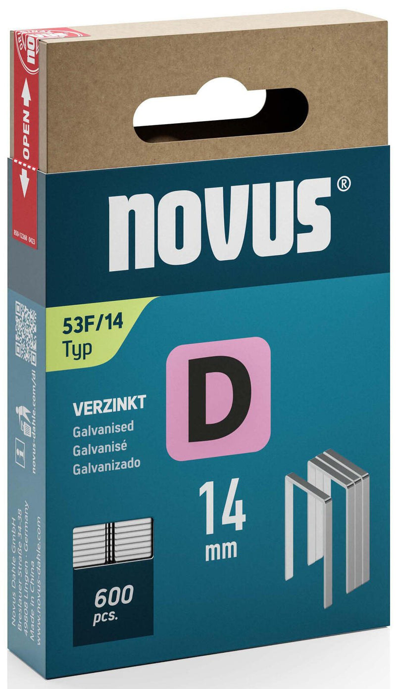 novus Tackerklammern 53F/14 Flachdraht 14 mm