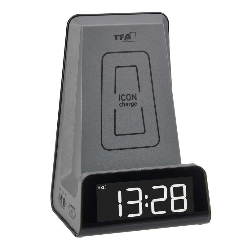 TFA® digitaler Wecker 60.2033 ICONcharge schwarz/grau