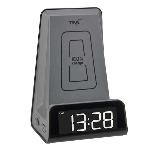 TFA® digitaler Wecker 60.2033 ICONcharge schwarz/grau