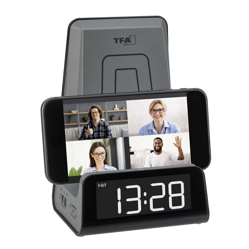 TFA® digitaler Wecker 60.2033 ICONcharge schwarz/grau