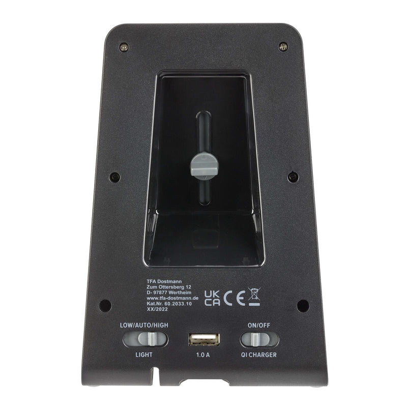 TFA® digitaler Wecker 60.2033 ICONcharge schwarz/grau