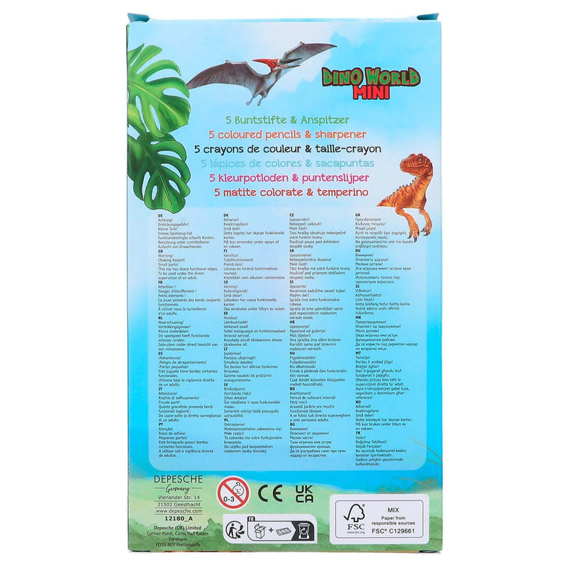 DEPESCHE Buntstifte Dino World Mini Dino Mehrfarbig
