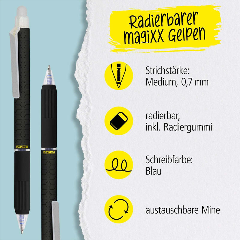 ONLINE® magiXX Design Gelschreiber 0.7 mm, Schreibfarbe: Blau