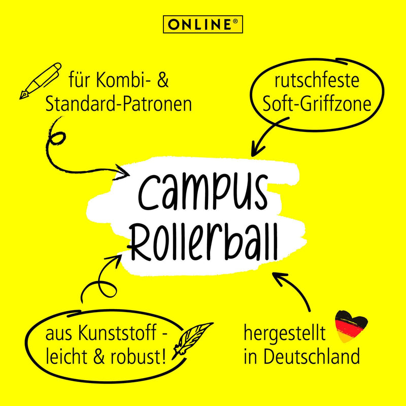 ONLINE® Campus Rosegold Tintenroller 0.7 mm Blau