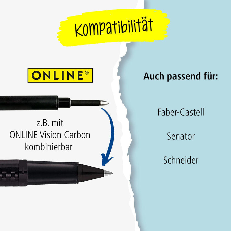 ONLINE® Rollerball-Minen Gelschreiberminen 0.7 mm Blau