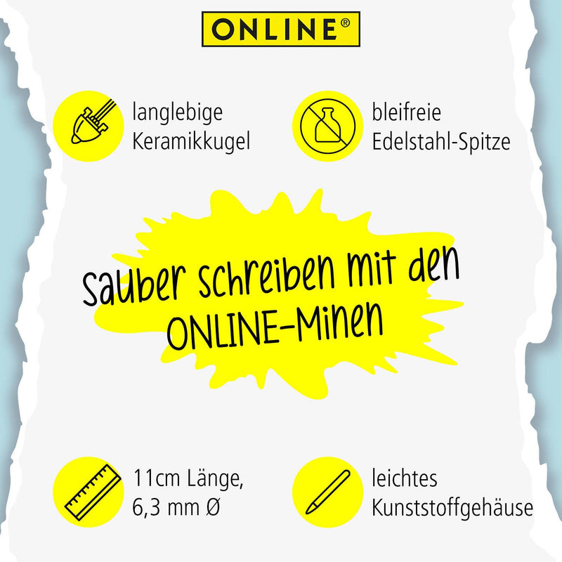 ONLINE® Rollerball-Minen Gelschreiberminen 0.7 mm Blau
