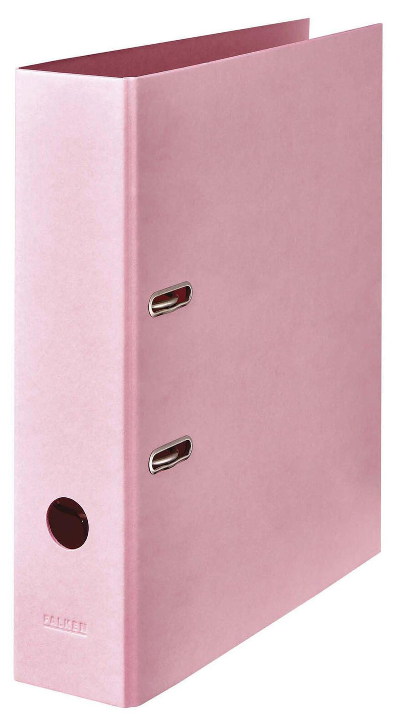 FALKEN Ordner Rückenbreite 8 cm DIN A4 Karton Vanille-Gelb, Flamingo-Pink, Himmel-Blau