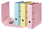 FALKEN Ordner Rückenbreite 8 cm DIN A4 Karton Vanille-Gelb, Flamingo-Pink, Himmel-Blau