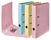 FALKEN Ordner Rückenbreite 5 cm DIN A4 Karton Vanille-Gelb, Flamingo-Pink, Himmel-Blau