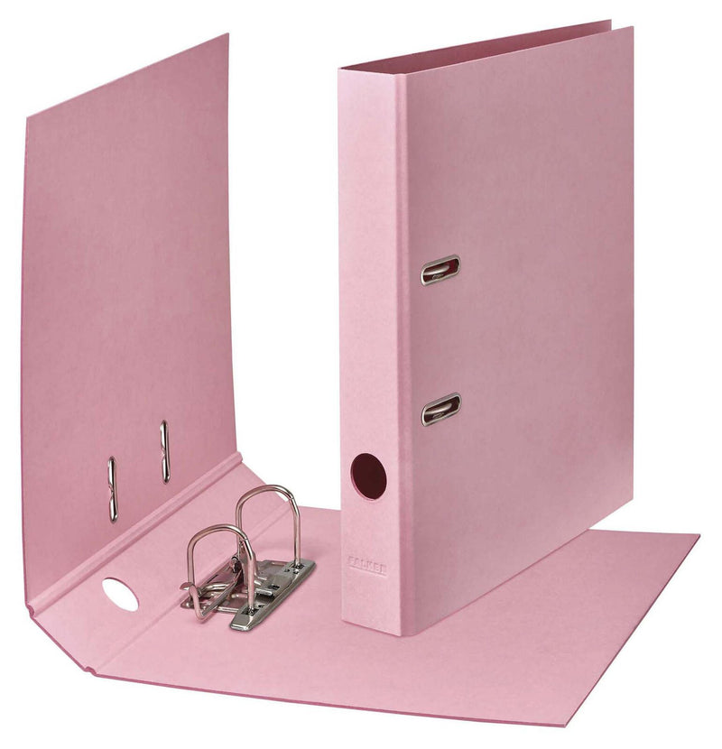 FALKEN Ordner Rückenbreite 5 cm DIN A4 Karton Vanille-Gelb, Flamingo-Pink, Himmel-Blau