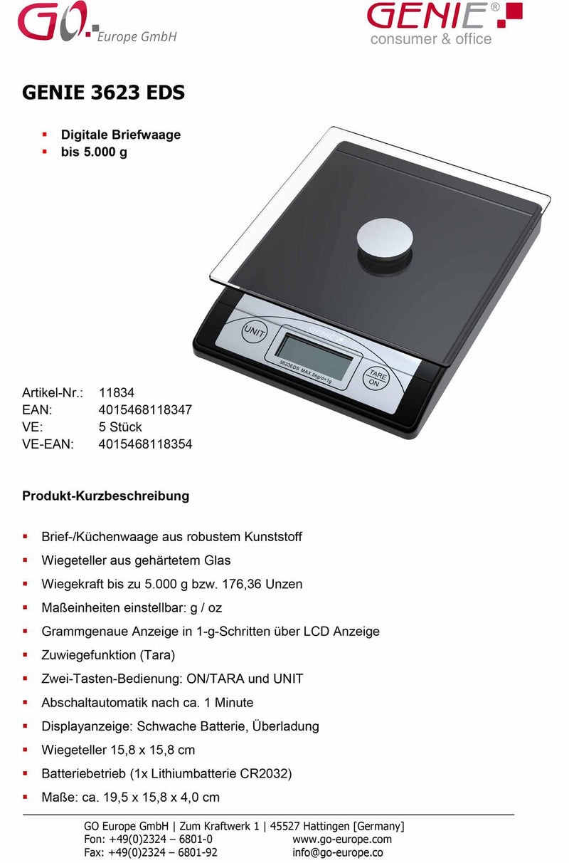 GENIE Briefwaage 3623 EDS