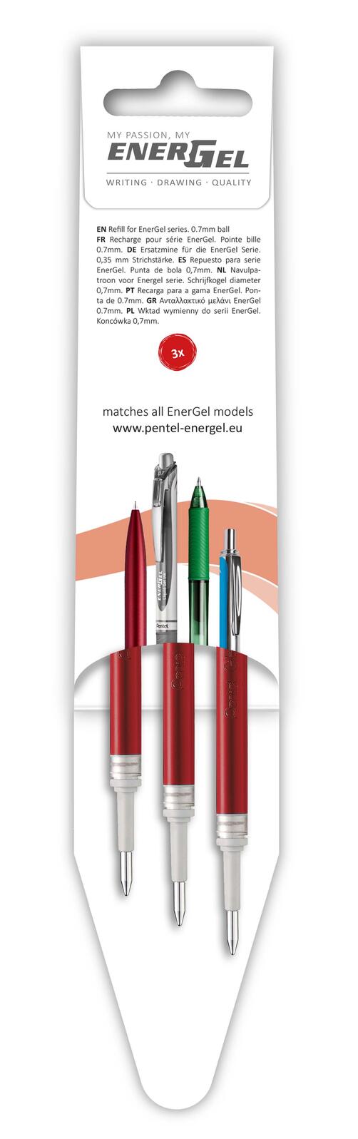 Pentel EnerGel Gelschreiberminen 0.35 mm Rot