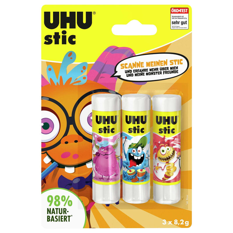 UHU MONSTER Klebestifte 3x 8,2 g