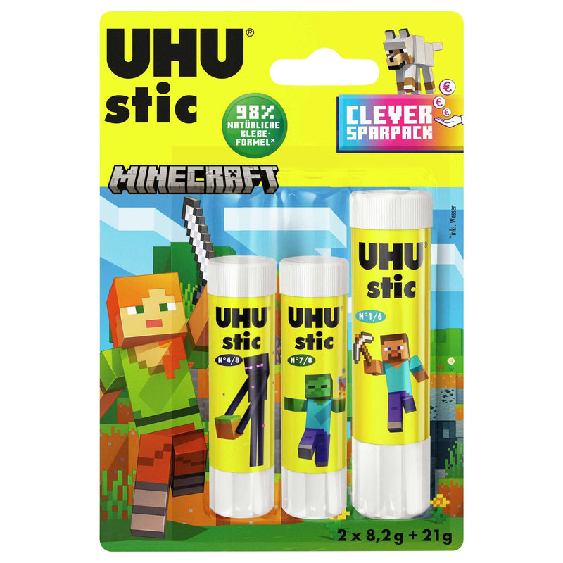 UHU Minecraft Klebestifte 2x 8,2 + 1x 21,0 g
