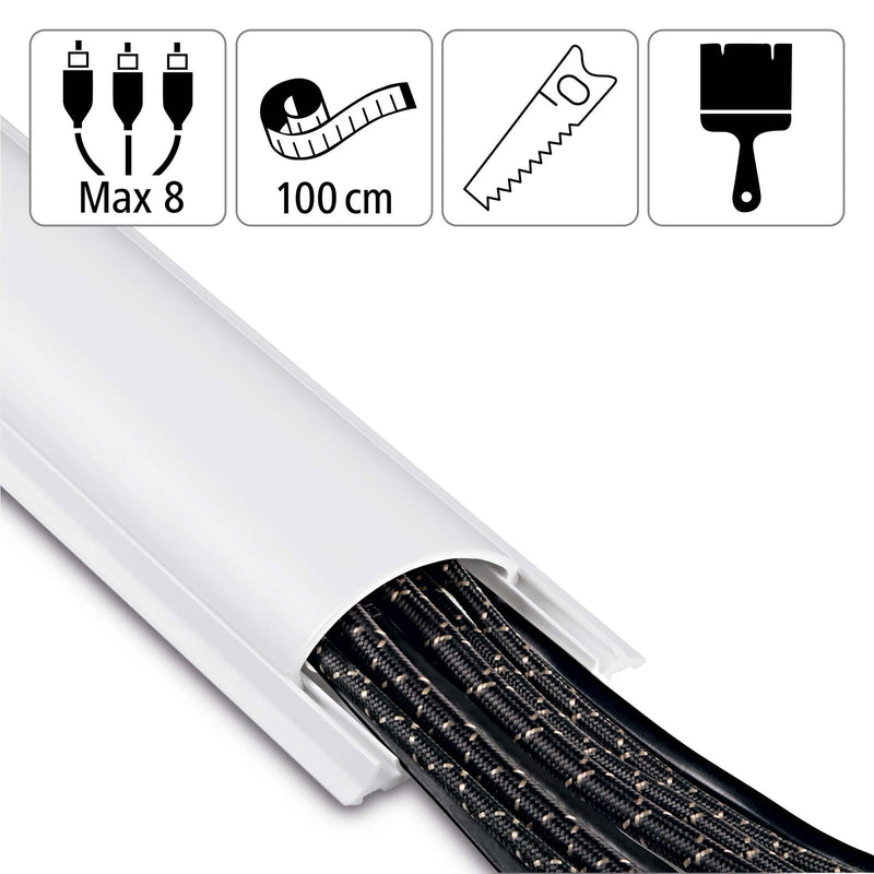 Hama halbrund PVC Kabelkanal 100 cm weiß