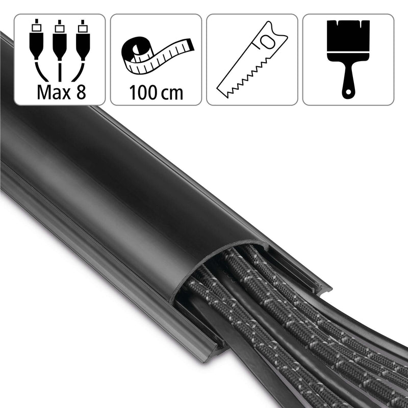 Hama halbrund PVC Kabelkanal 100 cm schwarz