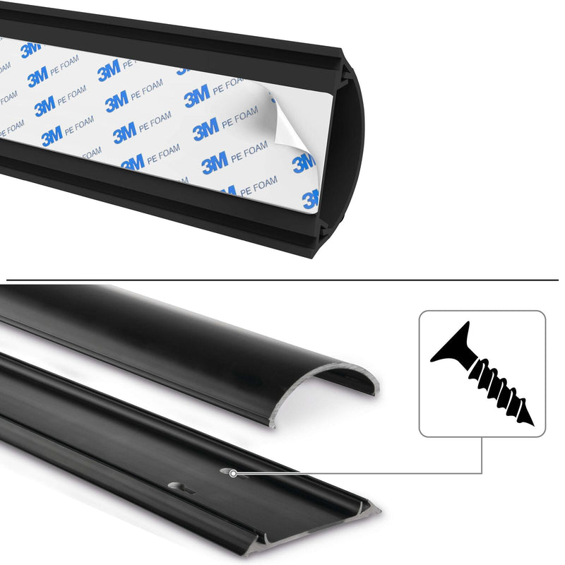 Hama halbrund PVC Kabelkanal 100 cm schwarz