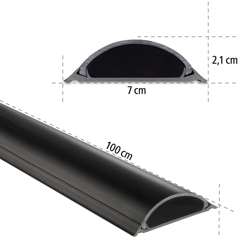 Hama halbrund PVC Kabelkanal 100 cm schwarz